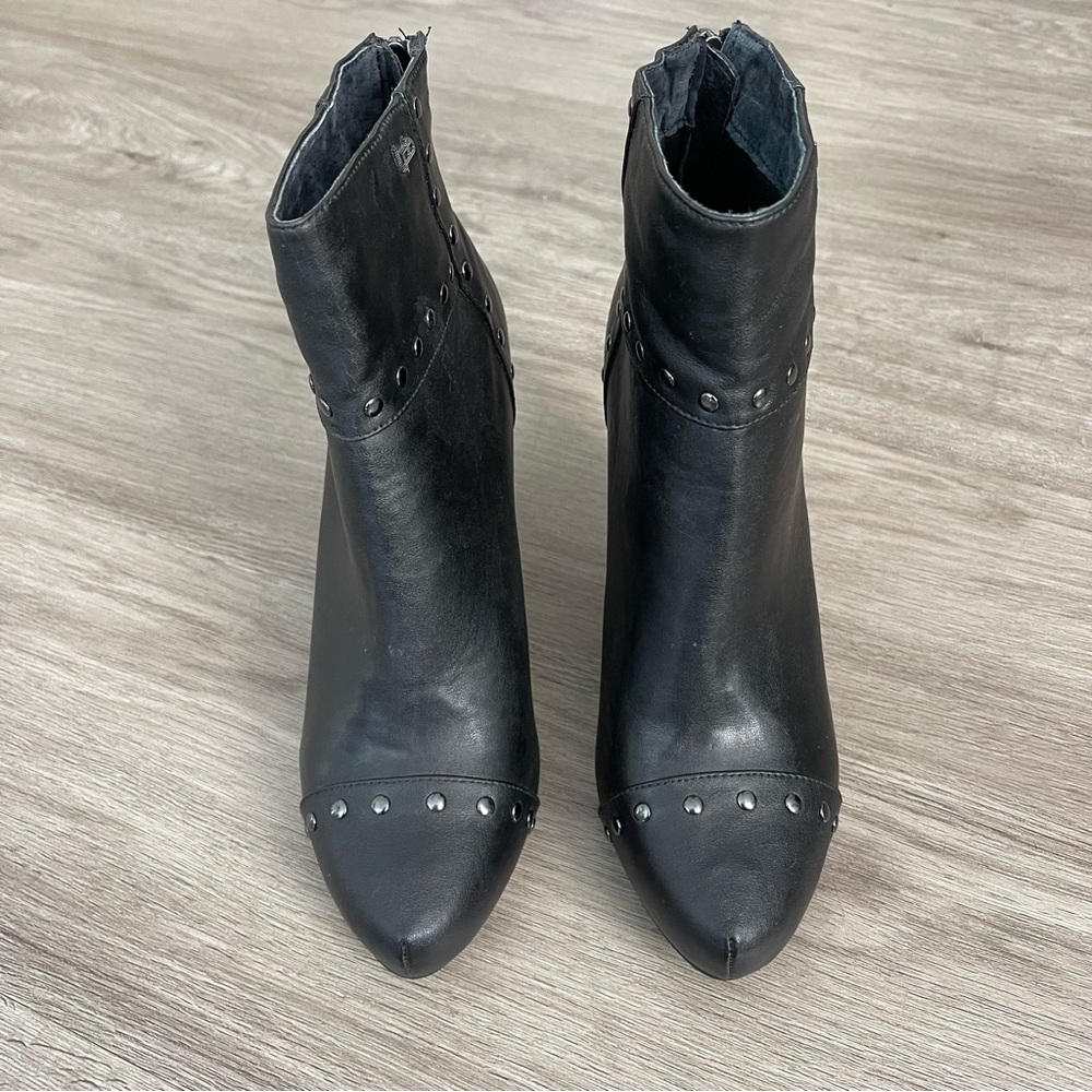 Elegant Black Studded Ankle Booties